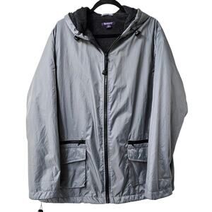 Romans Fleece Lined Rain Hooded Jacket Gray Women18/20